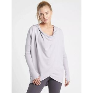 Athleta‎ Purana Wrap Hooded Sweatshirt Twilight Lilac 2XL Pockets